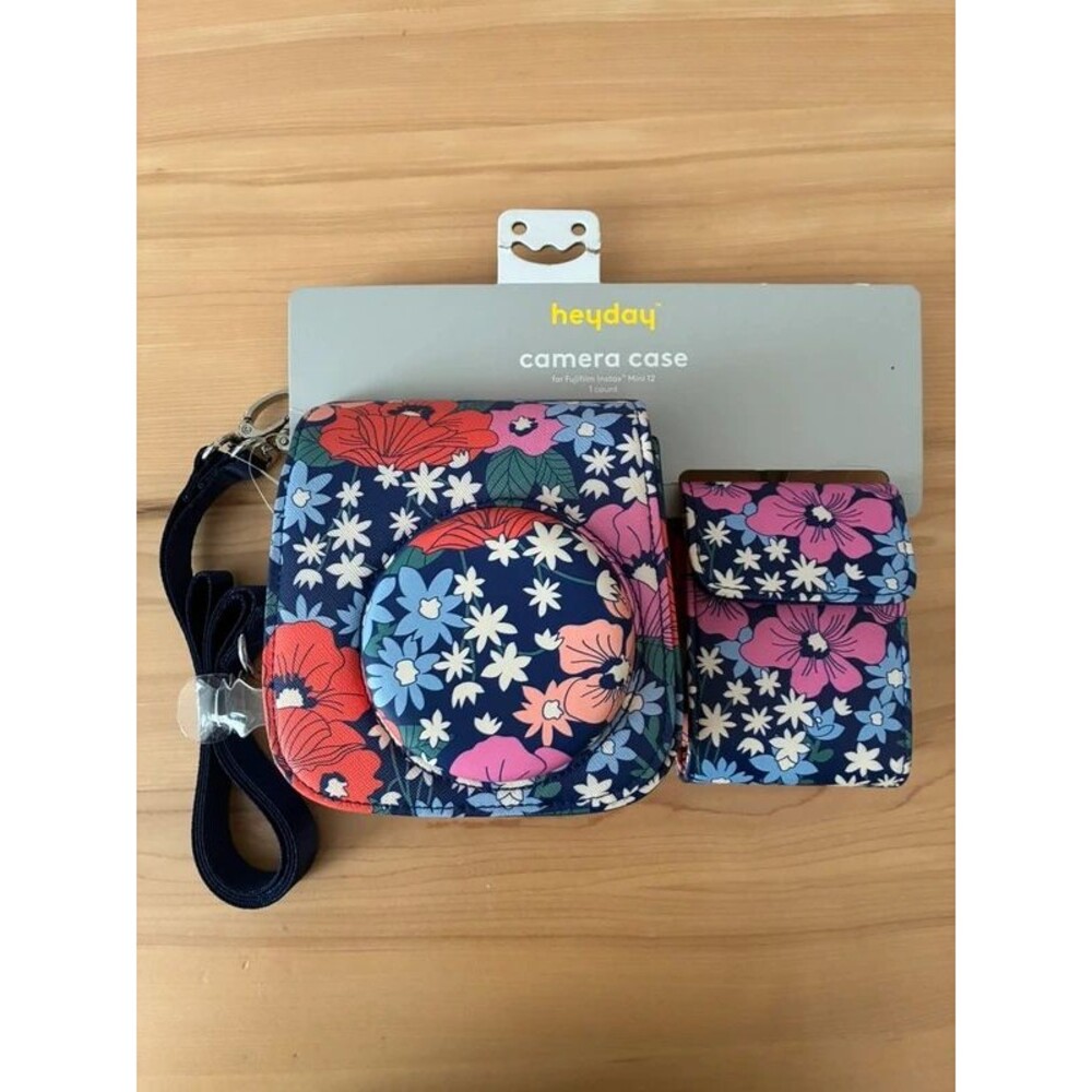 New Heyday Camera Case Fujifilm Instax Mini 12 Floral Multicolor Soft Case Strap